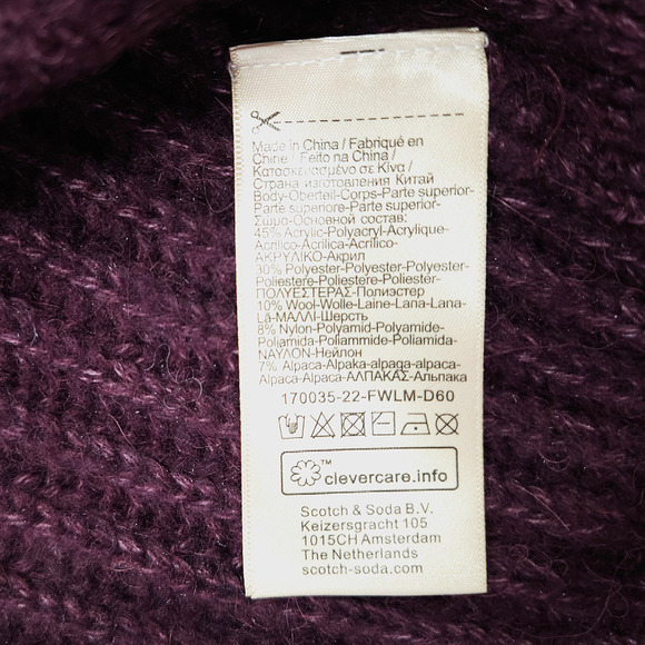 NWT Scotch & Soda Color Block Sweater Wool Alpaca Blend Sz. L [10] Pink Burgundy - Picture 6 of 9